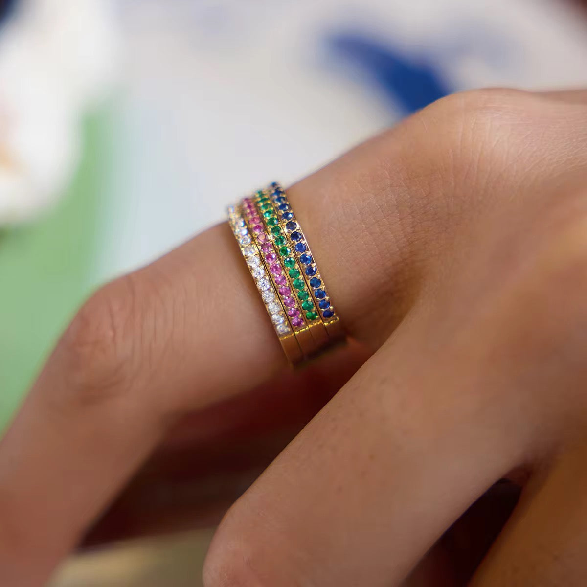 Aurora Rainbow Tennis Ring