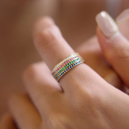 Aurora Rainbow Tennis Ring