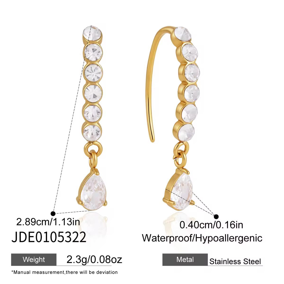 Crystal Cascade Drop Earrings