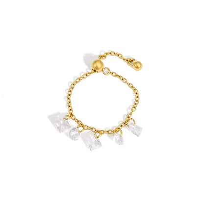 Crystal Charm Chain Ring