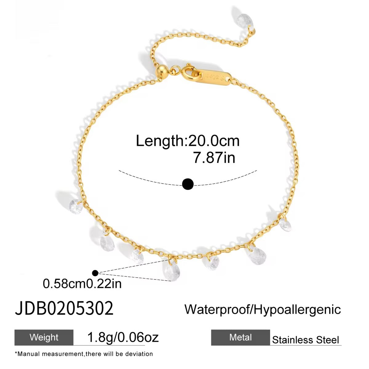 Crystal Charm Anklet