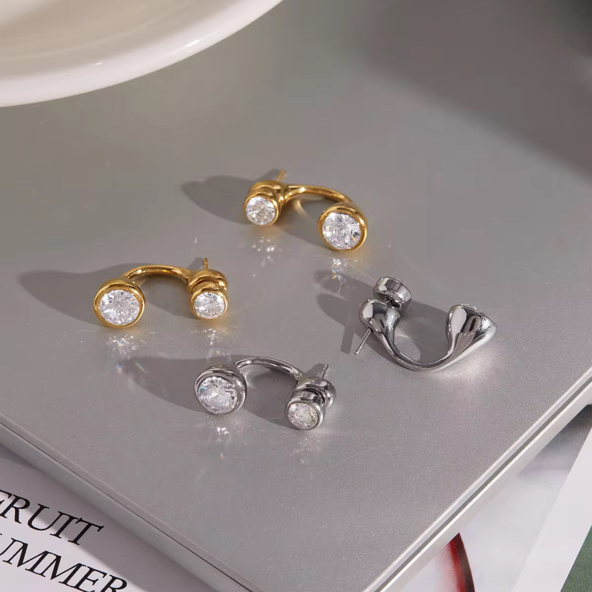 Celeste Double Crystal Earrings
