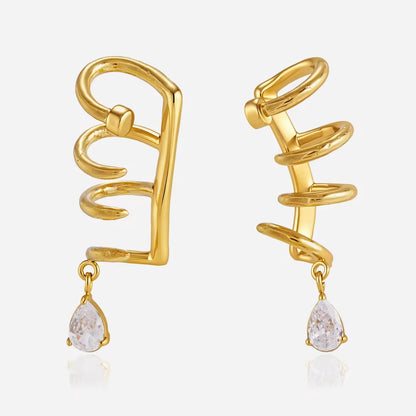 Crystal Spiral Ear Cuff