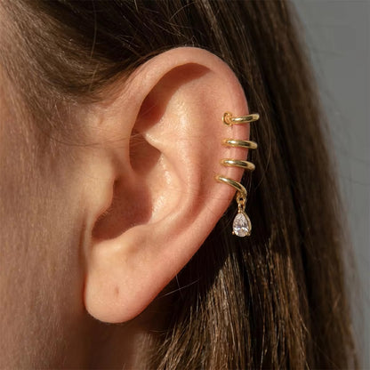 Crystal Spiral Ear Cuff