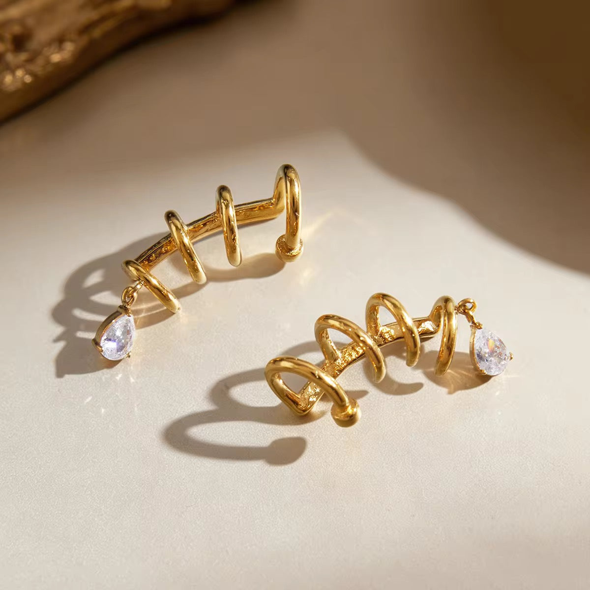 Crystal Spiral Ear Cuff