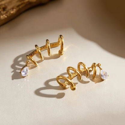 Crystal Spiral Ear Cuff