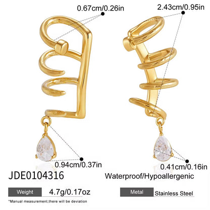 Crystal Spiral Ear Cuff