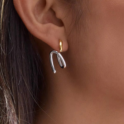 Sculpted Wave Gold Earrings