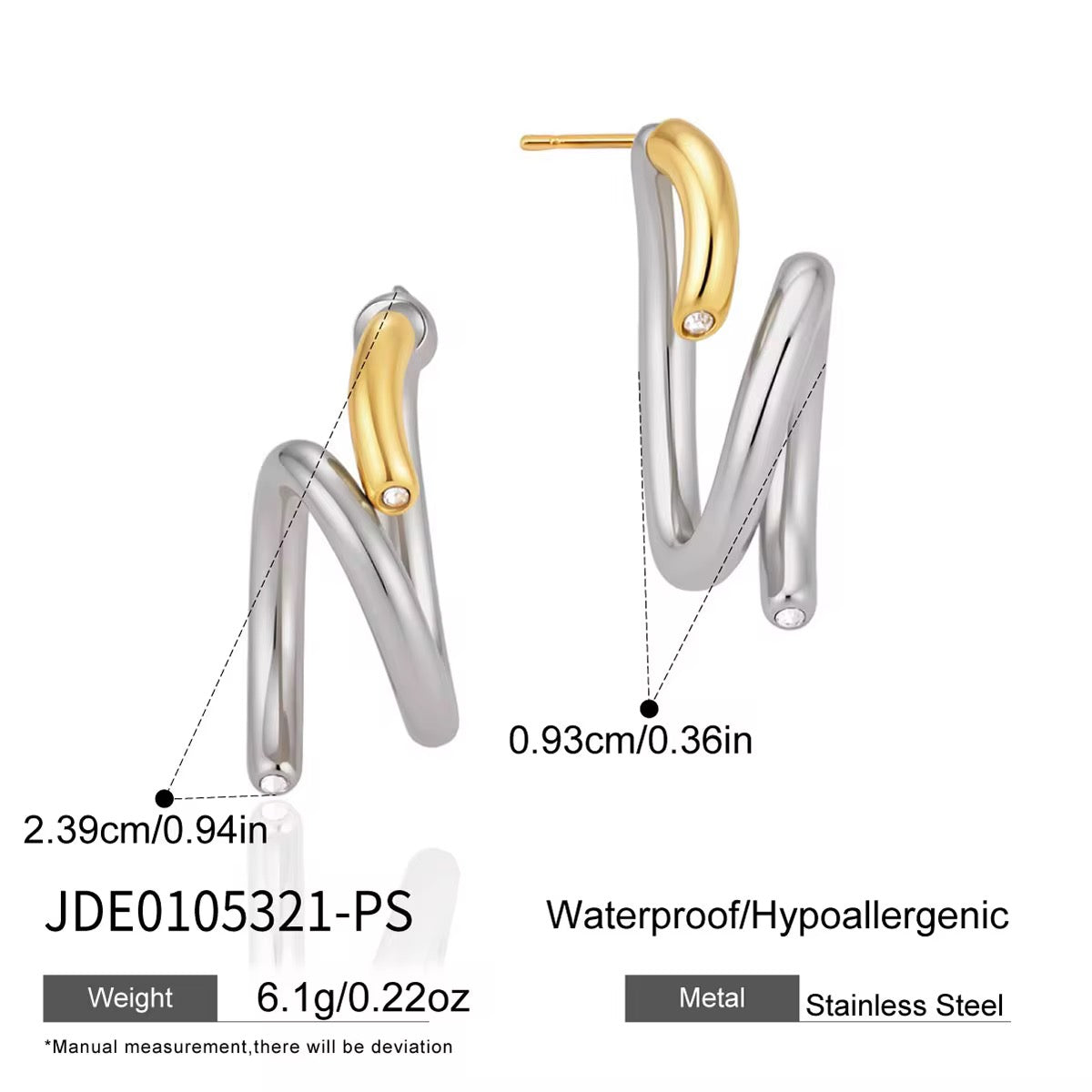 Sculpted Wave Gold Earrings