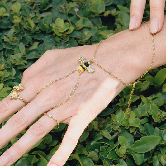 Bee Charm Layered Bracelet