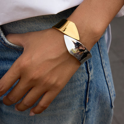 Horizon Two-Tone Statement Bangle