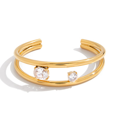 he Lyra Floating Crystal Bangle