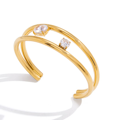 he Lyra Floating Crystal Bangle