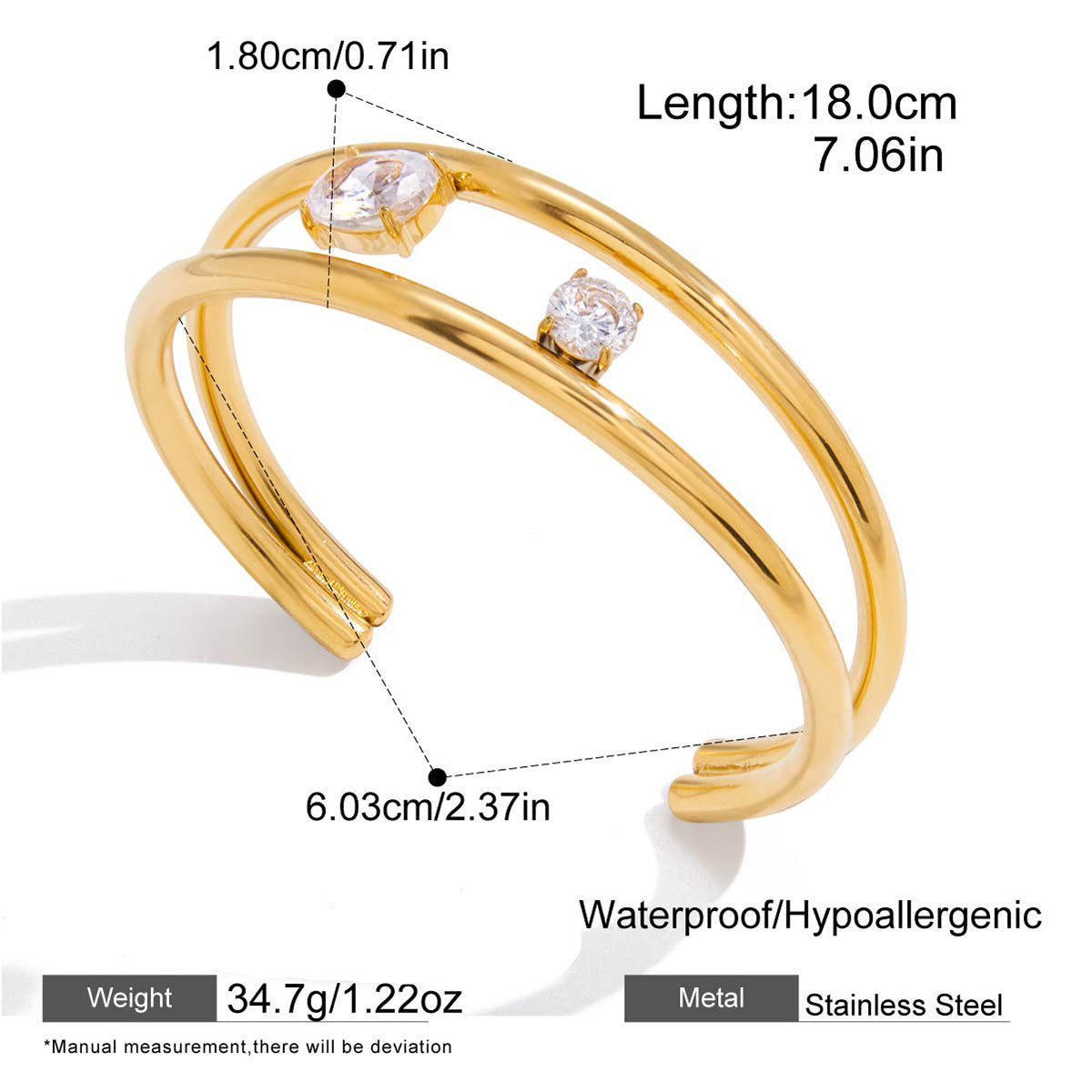 he Lyra Floating Crystal Bangle