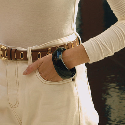 Chunky Black Dome Bangle