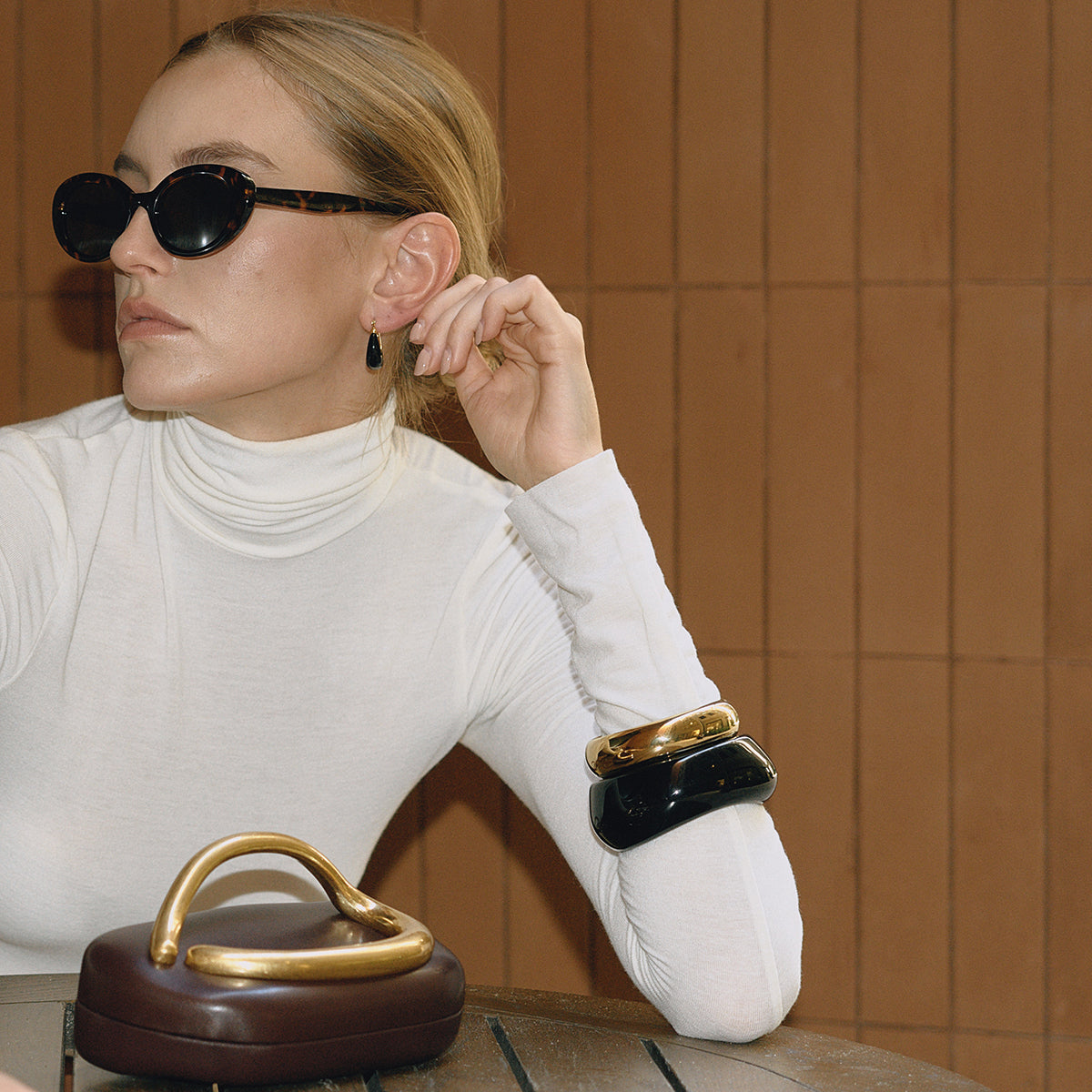 Chunky Black Dome Bangle