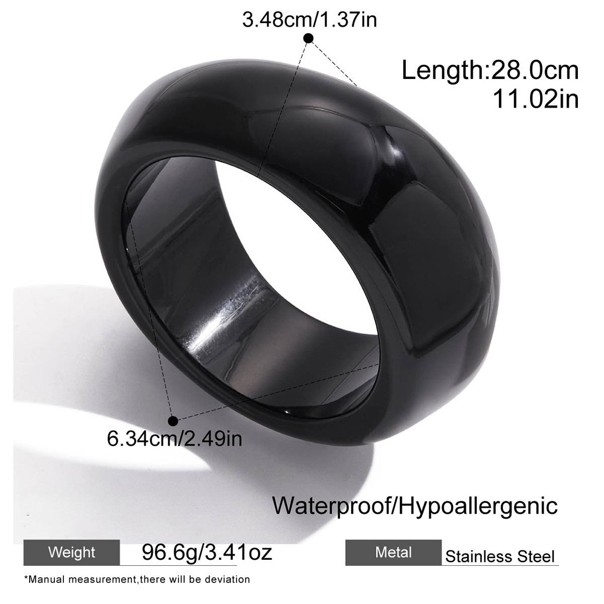 Chunky Black Dome Bangle
