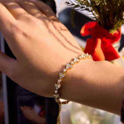 Trifoliate Sparkle Tennis Bracelet