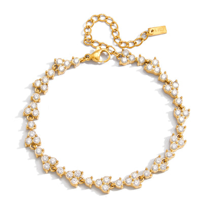 Trifoliate Sparkle Tennis Bracelet