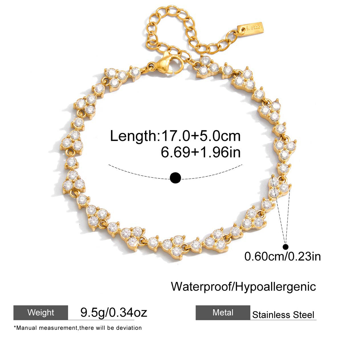 Trifoliate Sparkle Tennis Bracelet