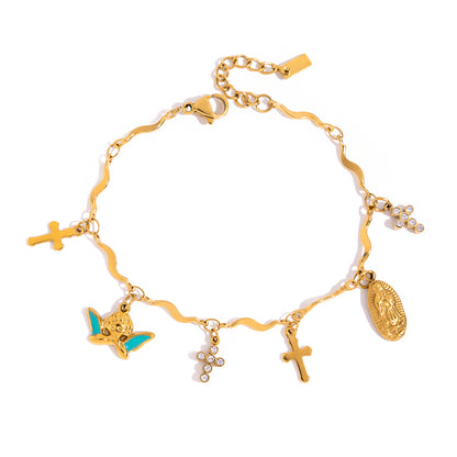Divinity Wavy Link Charm Bracelet