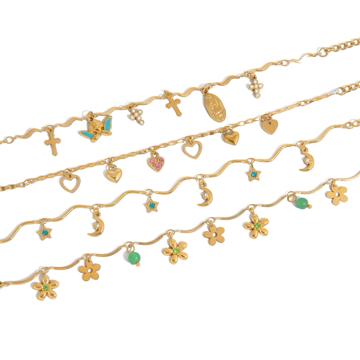 Divinity Wavy Link Charm Bracelet