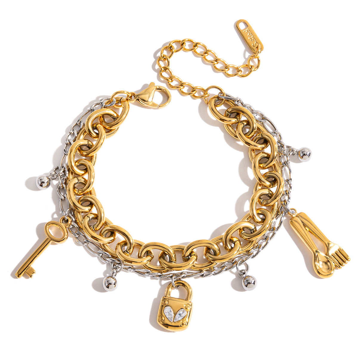 Key & Lock Charm Bracelet
