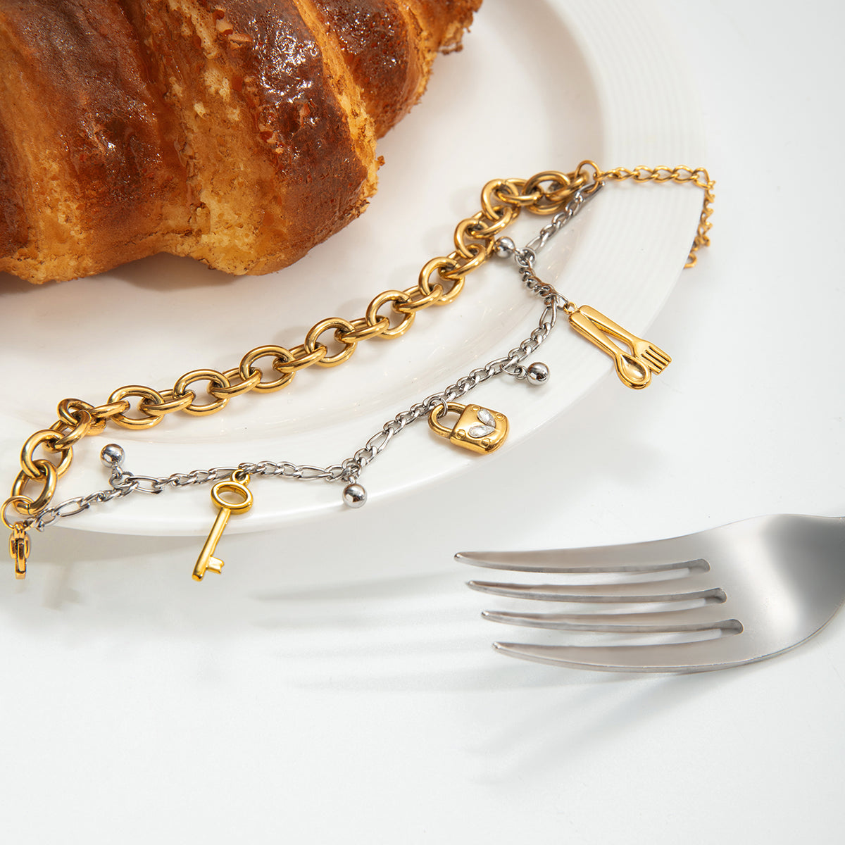 Key & Lock Charm Bracelet