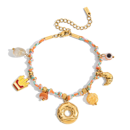 Foodie Charm Braided Bracelet