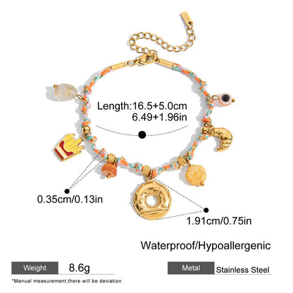 Foodie Charm Braided Bracelet