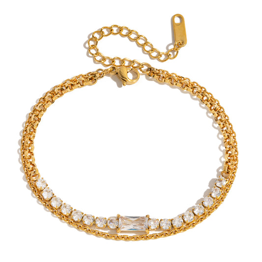 Dainty Crystal Chain Bracelet