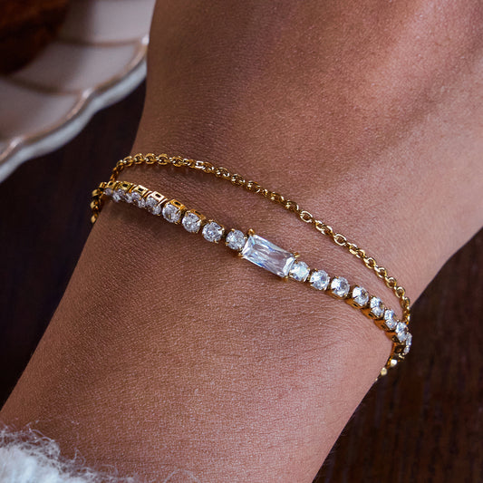 Dainty Crystal Chain Bracelet