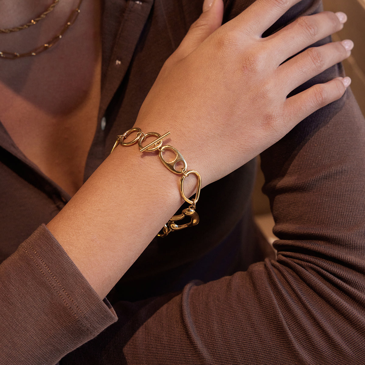 Abstract Geometric Toggle Bracelet