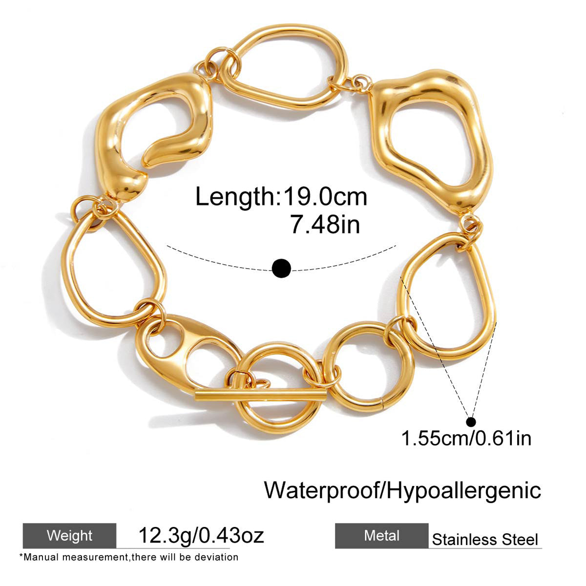 Abstract Geometric Toggle Bracelet
