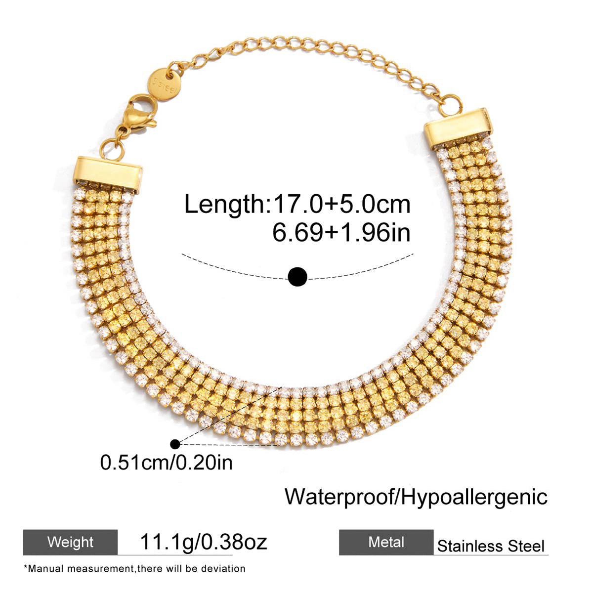 Soliel Five-Row Ombré Tennis Bracelet