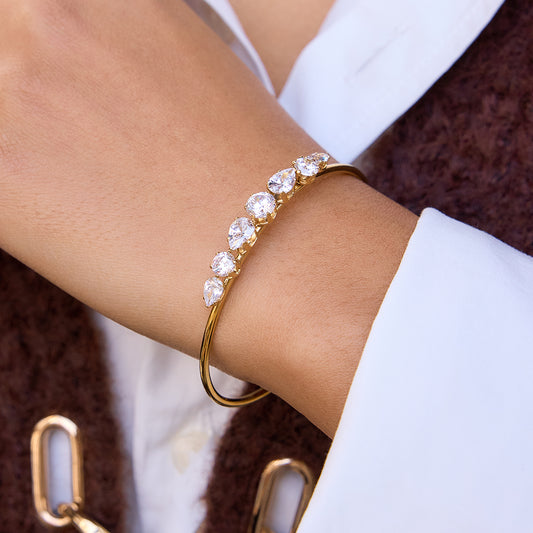 Prism Pear-Cut Open Bangle