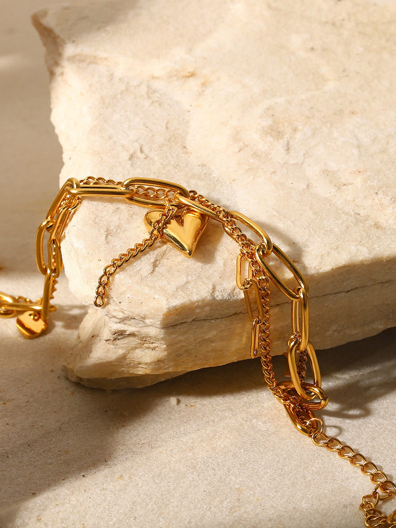 Layered Heart Charm Bracelet