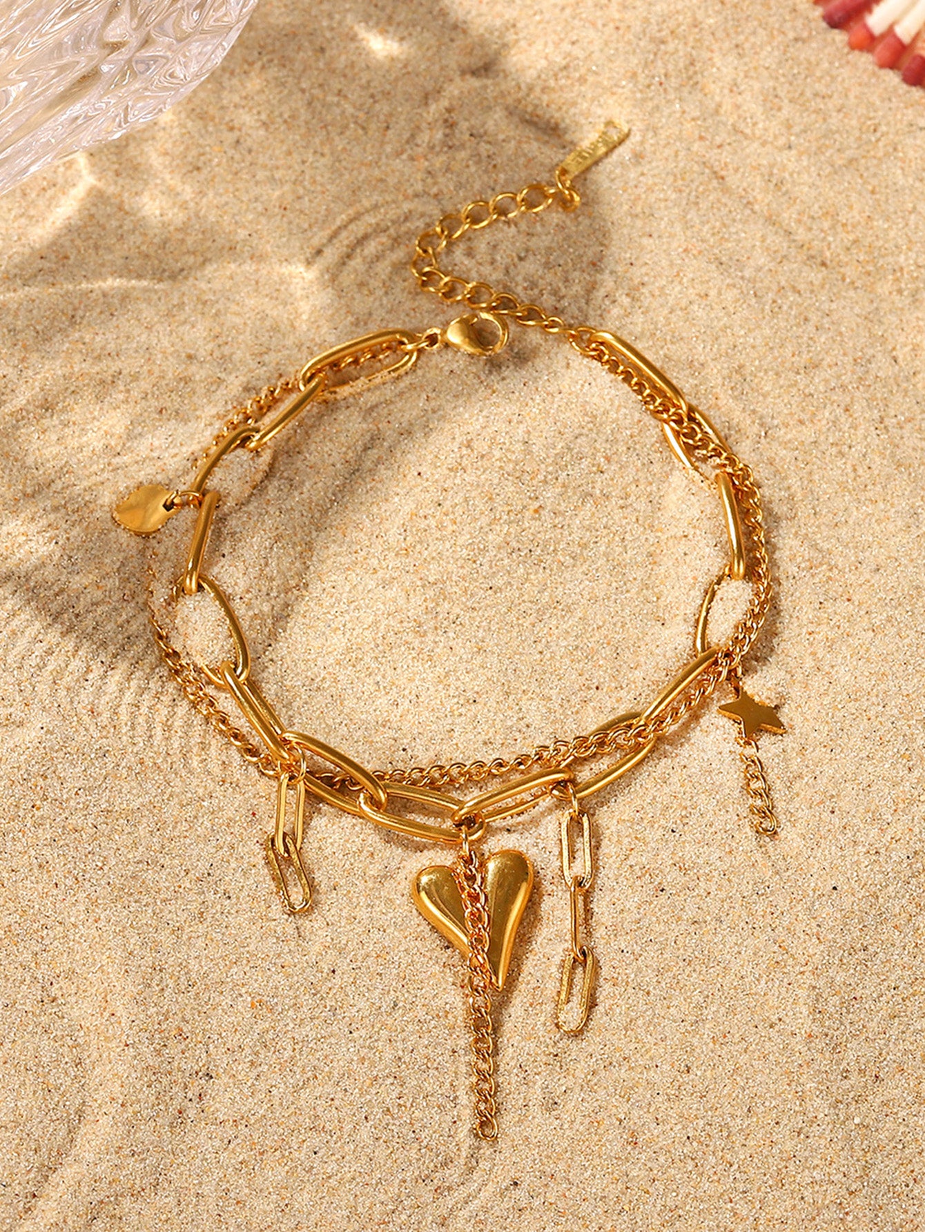 Layered Heart Charm Bracelet