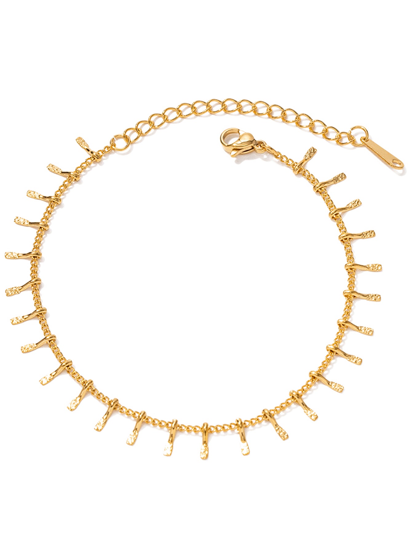 Artisan Hammered Tassel Link Bracelet