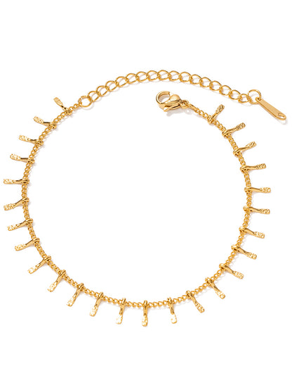 Artisan Hammered Tassel Link Bracelet