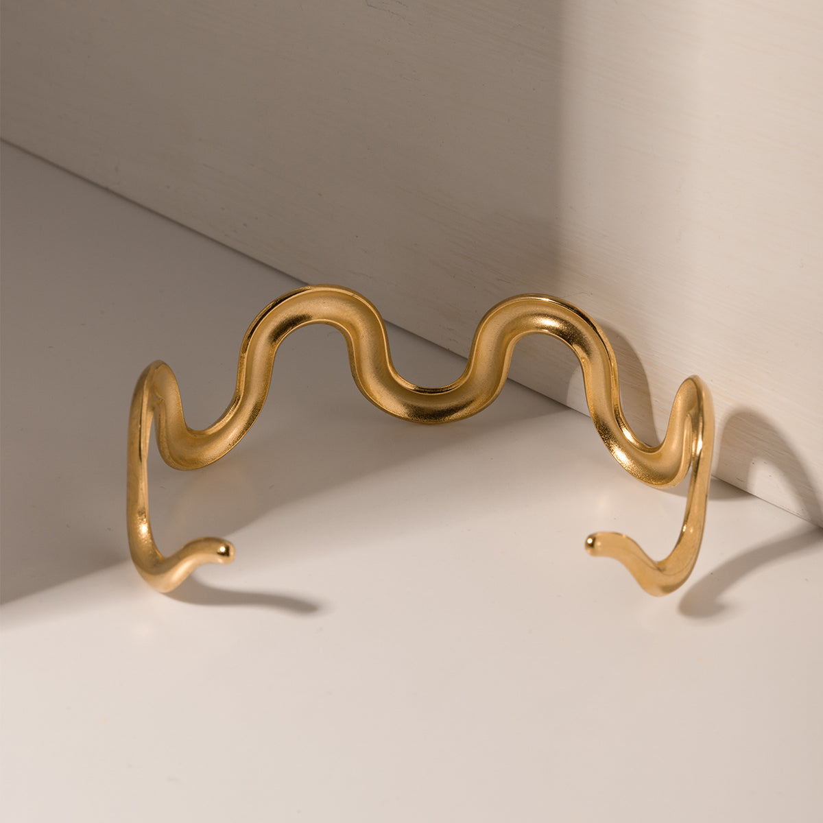 Gold Wavy Cuff Bracelet