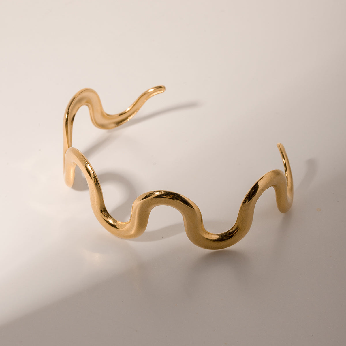 Gold Wavy Cuff Bracelet