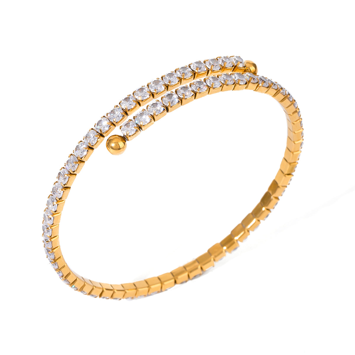 ternity Double-Row Crystal Bangle