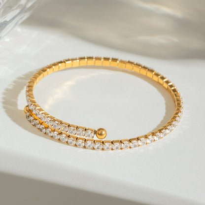 ternity Double-Row Crystal Bangle