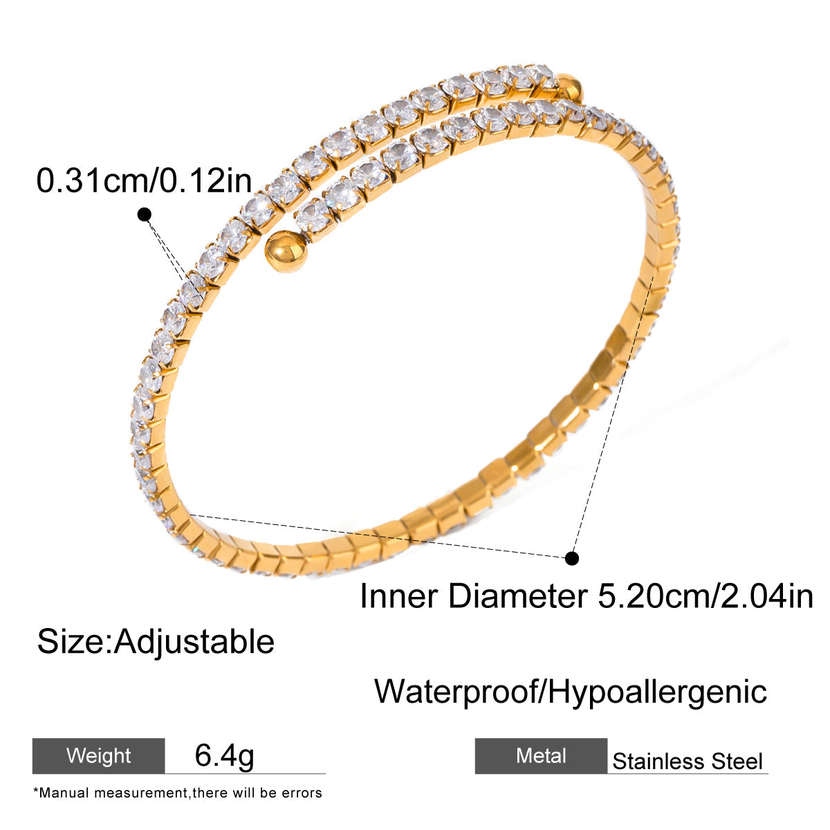 ternity Double-Row Crystal Bangle