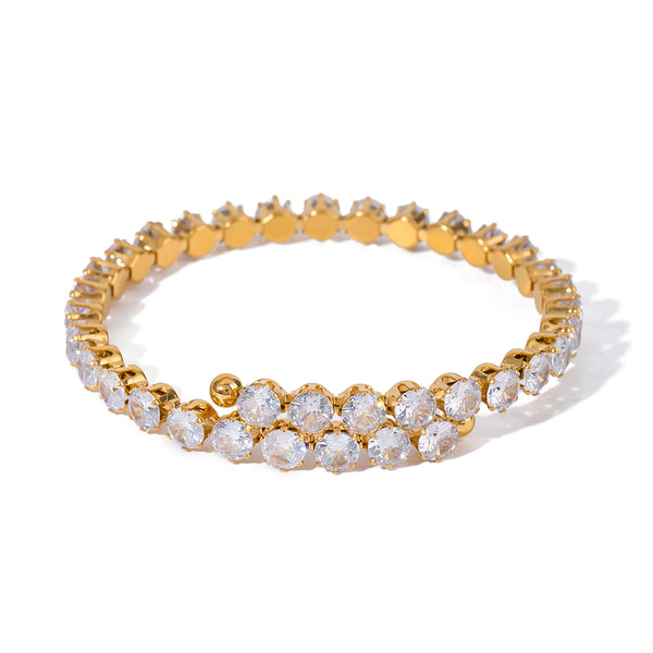 Adjustable Double Row Tennis Bangle