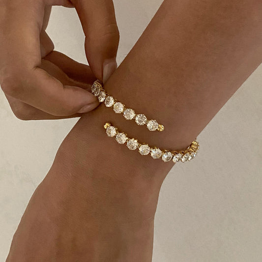 Adjustable Double Row Tennis Bangle