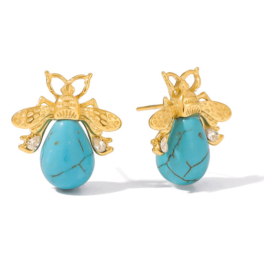 Bee Turquoise Stud Earrings