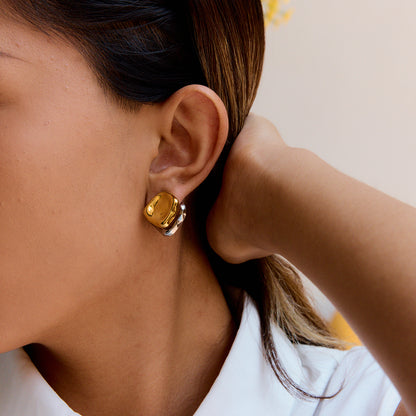 Solstice Oval Crystal Hoops