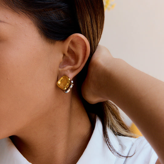 Solstice Oval Crystal Hoops